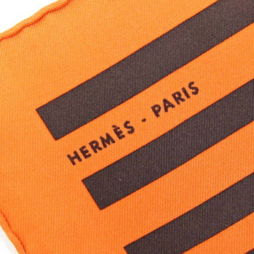 HERMES Authentic Orange Silk Scarf - Picture 2 of 4